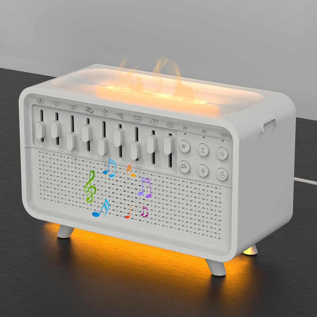 White Noise Flame Humidifier & Speaker